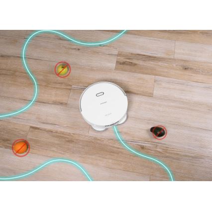 Concept VR4050 - Inteligentný robotický vysávač s mopom 2 v 1 OPTIMUS AQUA PRO LASER 3D 600W/230V 5200 mAh Wi-Fi biela