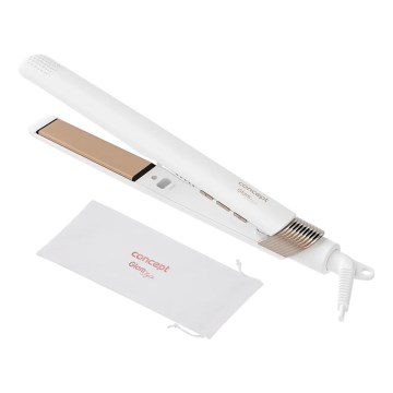 Concept VZ2110 - Žehlička na vlasy GLAM STYLE 48W/230V biela/ružovo-zlatá