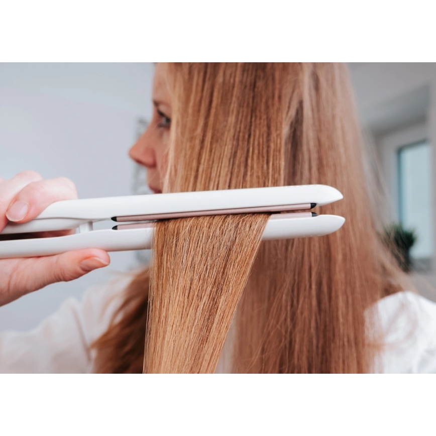 Concept VZ2110 - Žehlička na vlasy GLAM STYLE 48W/230V biela/ružovo-zlatá