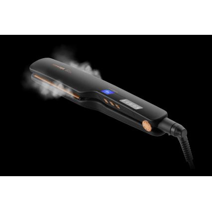 Concept VZ6010 - Parná žehlička na vlasy s LED displejom ELITE STEAM BOOST 54W/230V čierna
