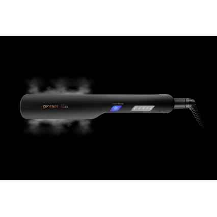 Concept VZ6010 - Parná žehlička na vlasy s LED displejom ELITE STEAM BOOST 54W/230V čierna