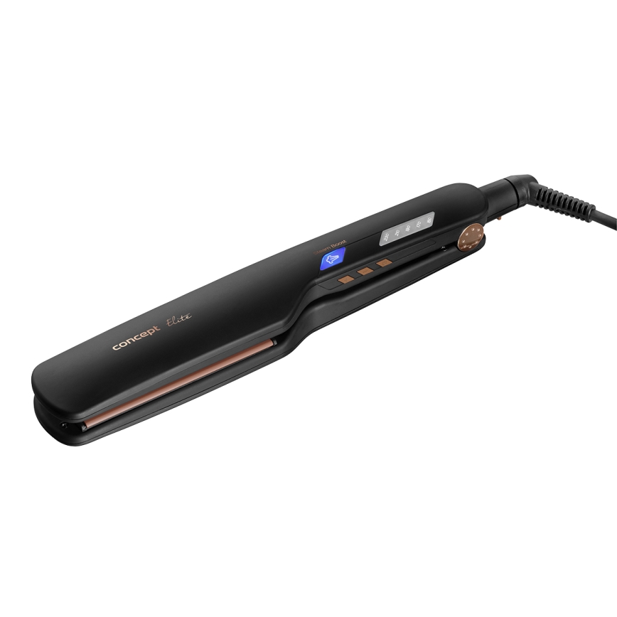 Concept VZ6010 - Parná žehlička na vlasy s LED displejom ELITE STEAM BOOST 54W/230V čierna