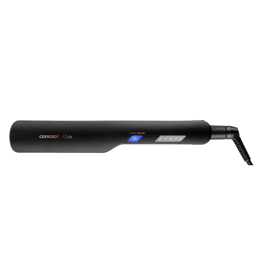 Concept VZ6010 - Parná žehlička na vlasy s LED displejom ELITE STEAM BOOST 54W/230V čierna