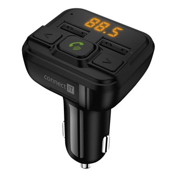 CONNECT IT CCC-8600-BK - FM vysielač do auta s funkciou handsfree čierna