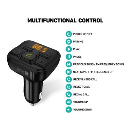 CONNECT IT CCC-8600-BK - FM vysielač do auta s funkciou handsfree čierna