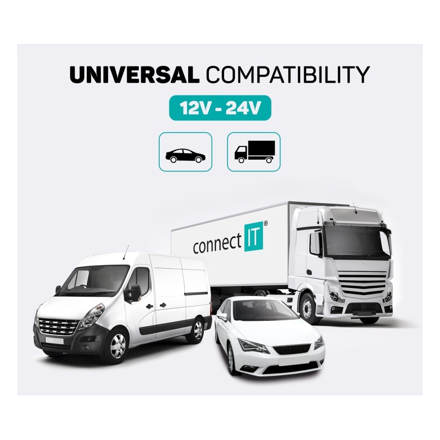 CONNECT IT CCC-8800-SL - FM vysielač do auta s funkciou handsfree čierna/strieborná