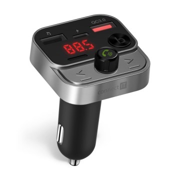 CONNECT IT CCC-8900-AN - FM vysielač do auta s funkciou handsfree čierna/strieborná