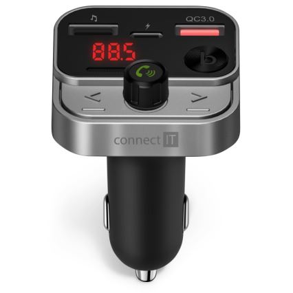 CONNECT IT CCC-8900-AN - FM vysielač do auta s funkciou handsfree čierna/strieborná