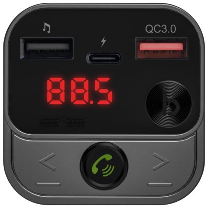 CONNECT IT CCC-8900-AN - FM vysielač do auta s funkciou handsfree čierna/strieborná