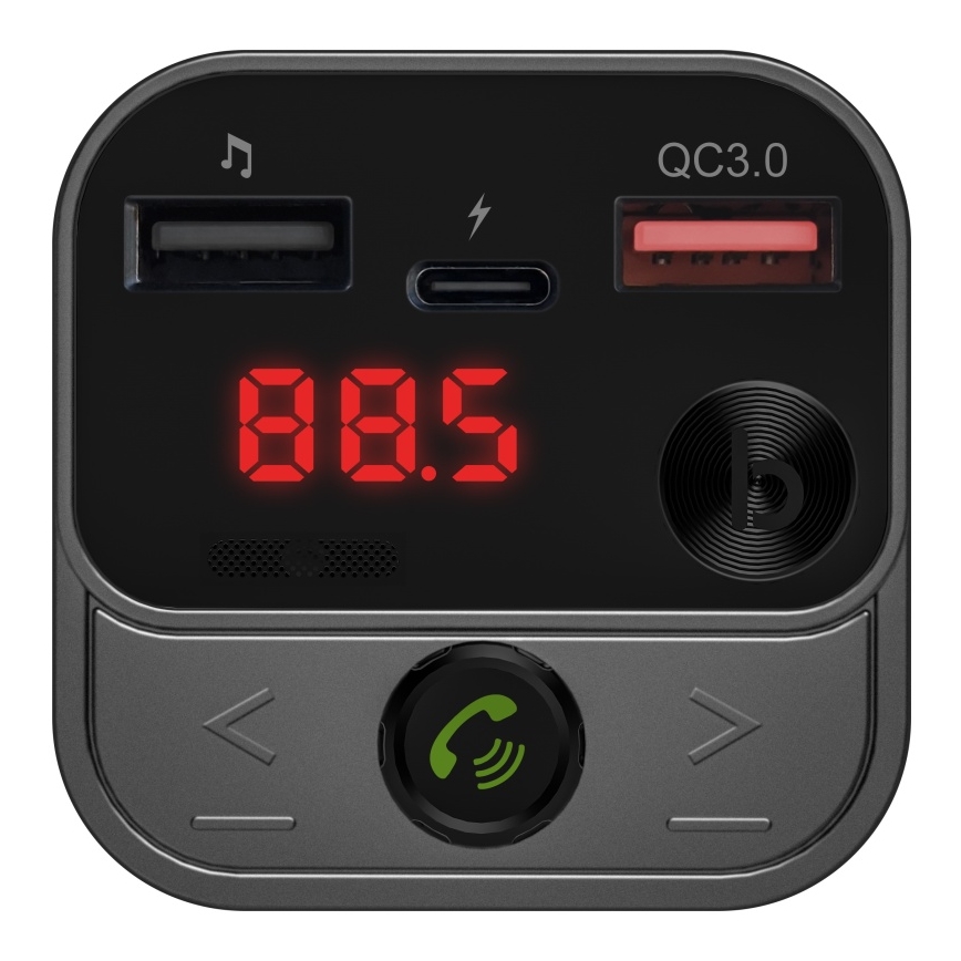 CONNECT IT CCC-8900-AN - FM vysielač do auta s funkciou handsfree čierna/strieborná