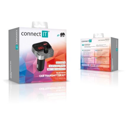 CONNECT IT CCC-8900-AN - FM vysielač do auta s funkciou handsfree čierna/strieborná