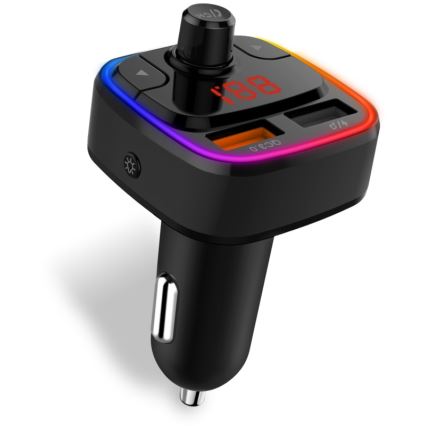 CONNECT IT CCC-9090-BK - LED RGB FM vysielač do auta s funkciou handsfree čierna