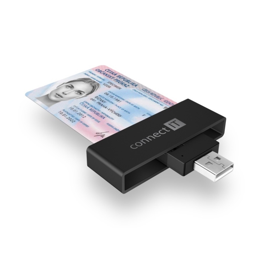 CONNECT IT CFF-3000-BK - Čítačka eObčaniek a čipových kariet 5V
