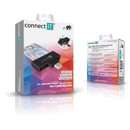 CONNECT IT CFF-3000-BK - Čítačka eObčaniek a čipových kariet 5V