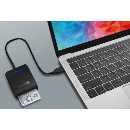 CONNECT IT CFF-3050-BK - Čítačka eObčaniek a čipových kariet 5V