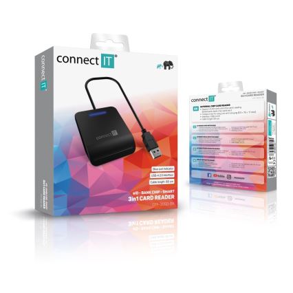 CONNECT IT CFF-3050-BK - Čítačka eObčaniek a čipových kariet 5V