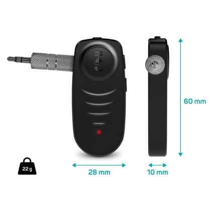 CONNECT IT CFF-4050-BK - Bluetooth audio prijímač AUX 110 mAh