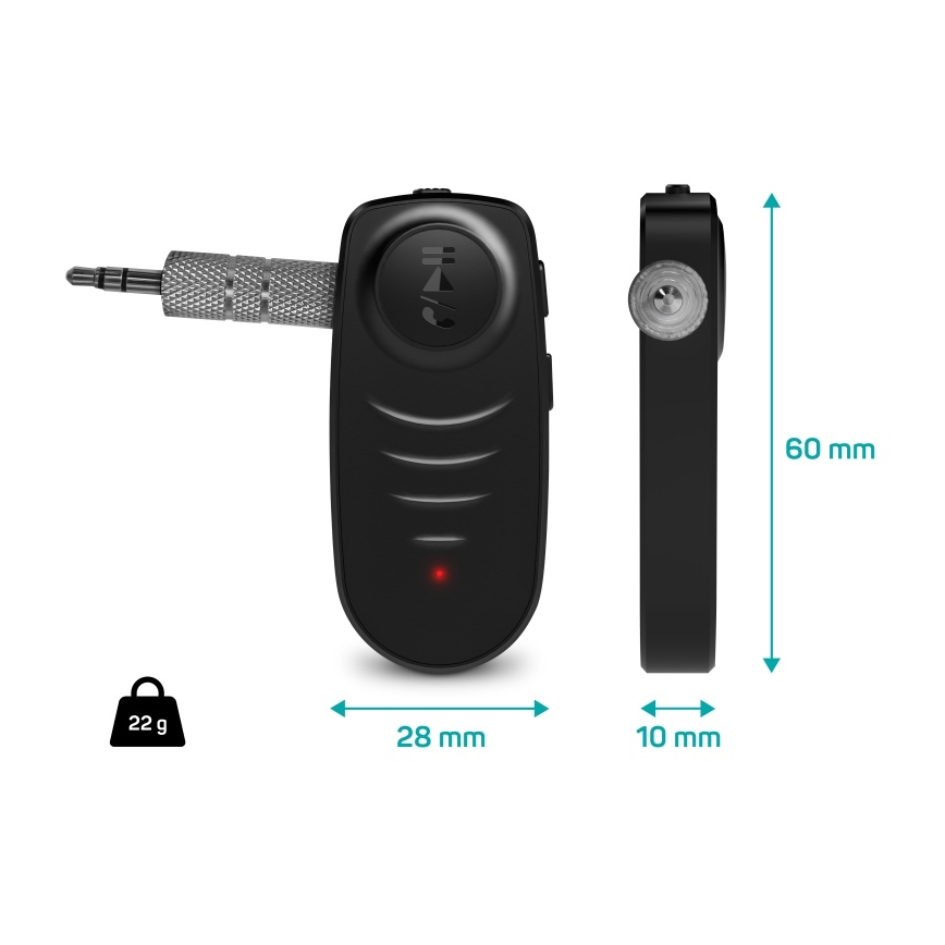 CONNECT IT CFF-4050-BK - Bluetooth audio prijímač AUX 110 mAh