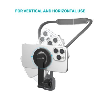 CONNECT IT CFF-6020-GY - Flexibilný magnetický držiak telefónu na krk MagSafe