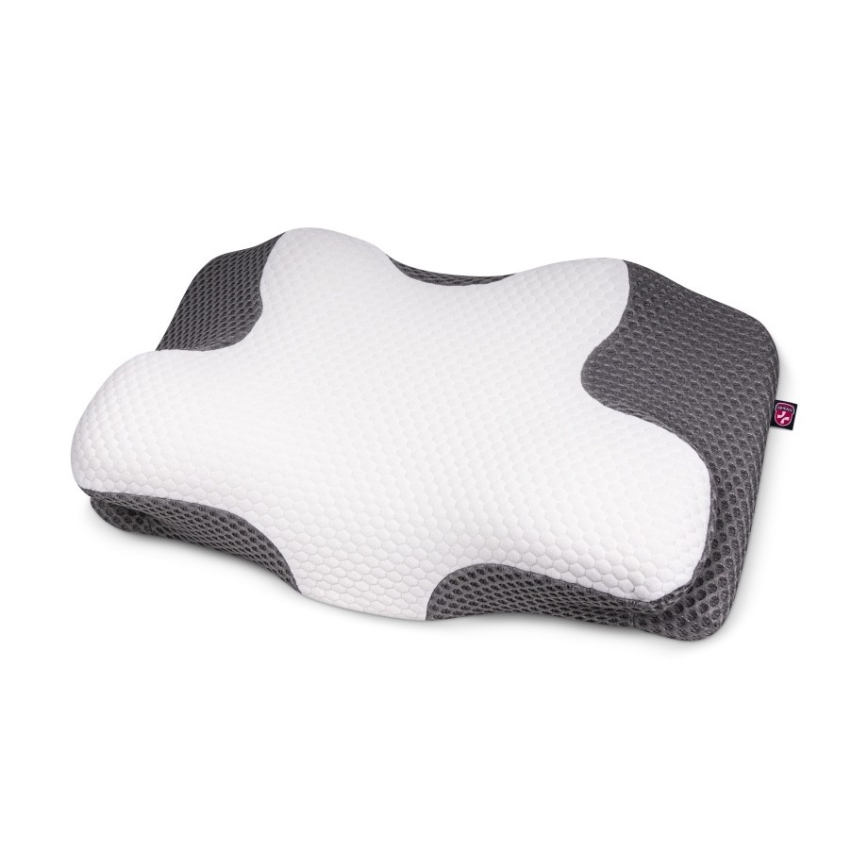 CONNECT IT CFH-6031-WH - Anatomický vankúš Lyra biela/sivá