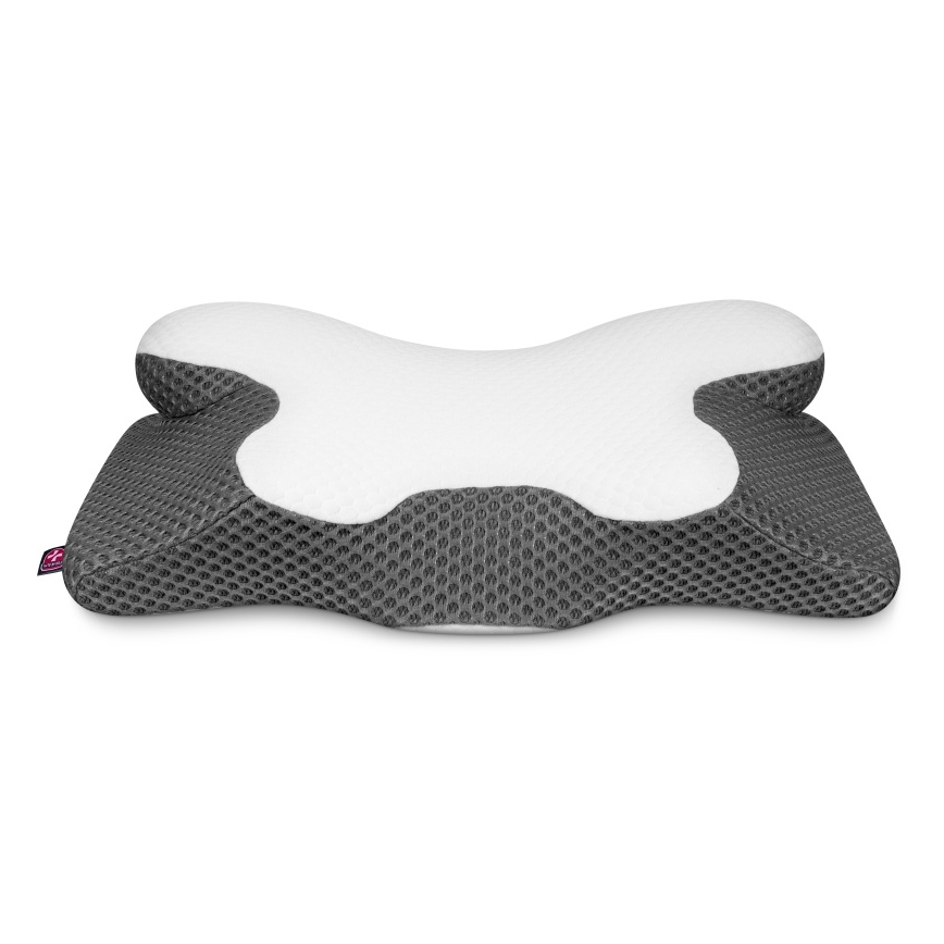 CONNECT IT CFH-6031-WH - Anatomický vankúš Lyra biela/sivá
