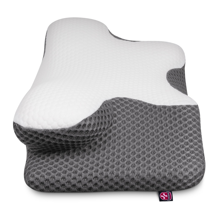 CONNECT IT CFH-6031-WH - Anatomický vankúš Lyra biela/sivá