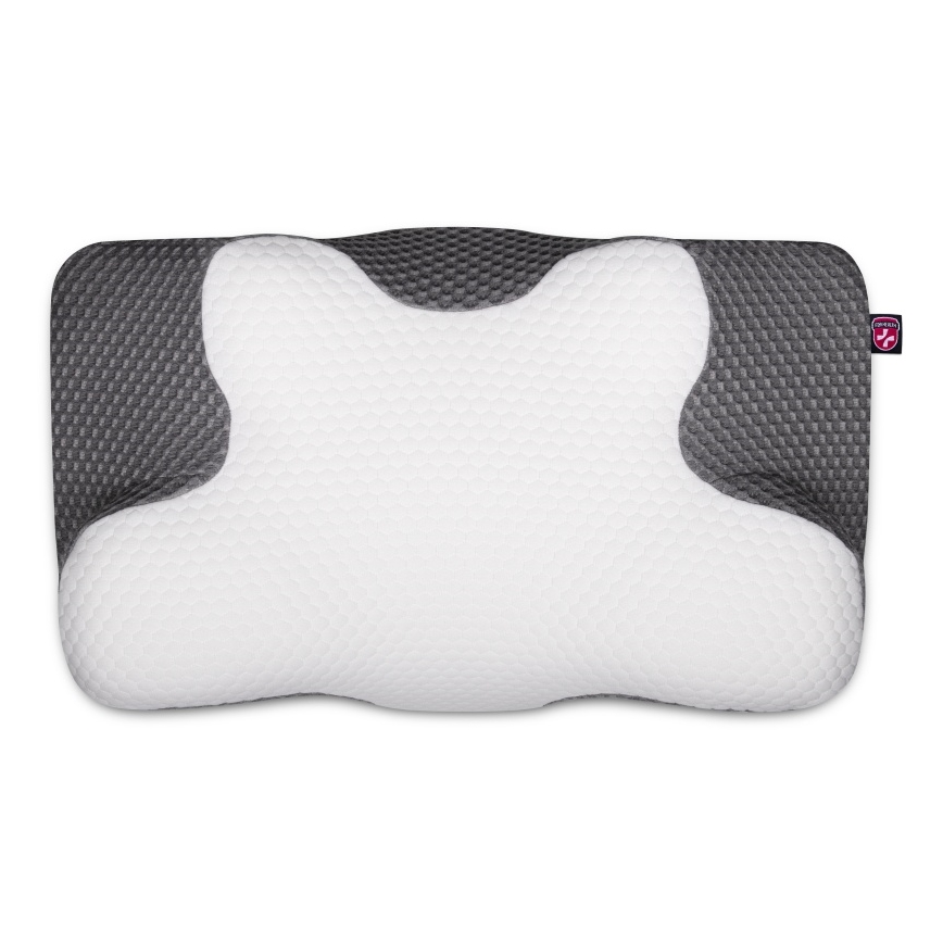 CONNECT IT CFH-6031-WH - Anatomický vankúš Lyra biela/sivá