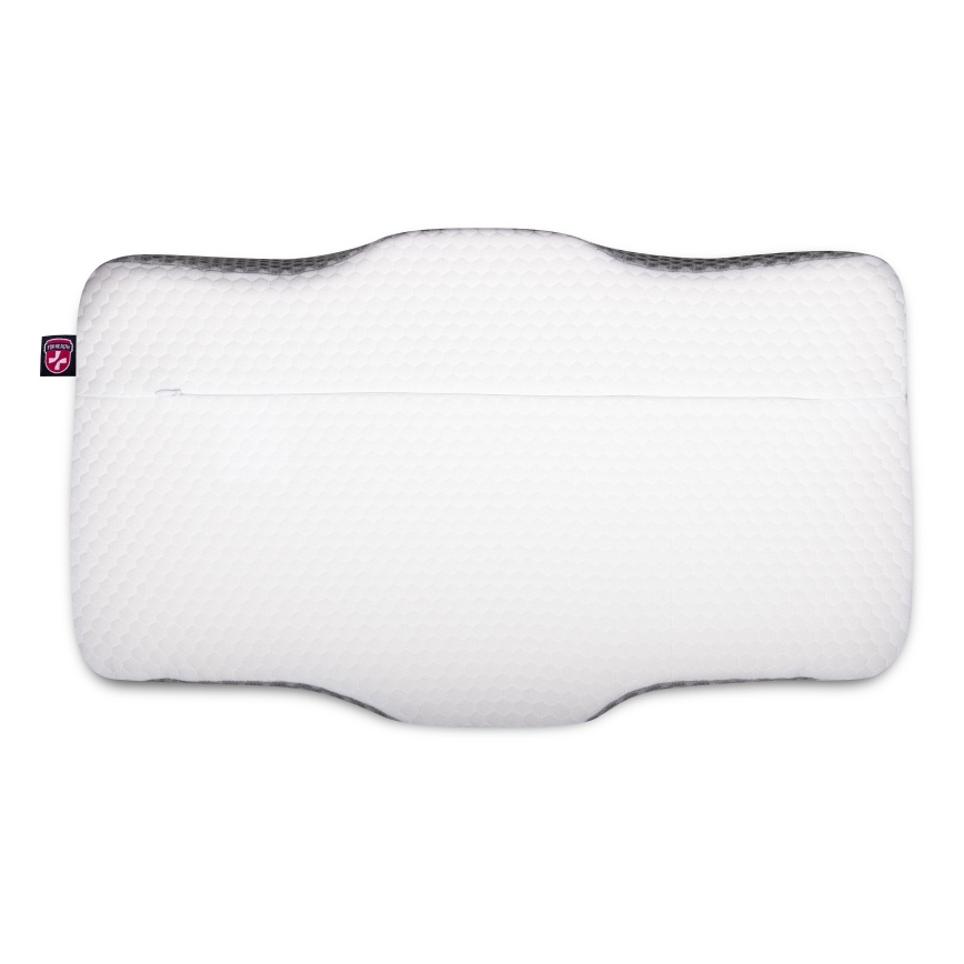 CONNECT IT CFH-6031-WH - Anatomický vankúš Lyra biela/sivá