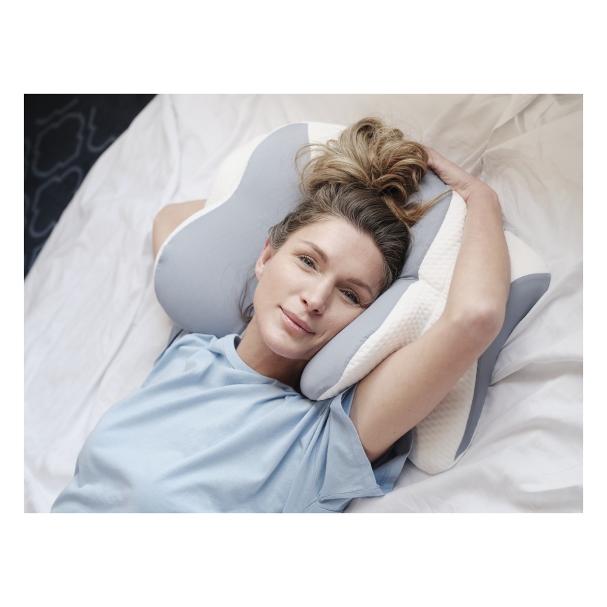 CONNECT IT CFH-6032-WH - Anatomický vankúš Gemini biela/sivá