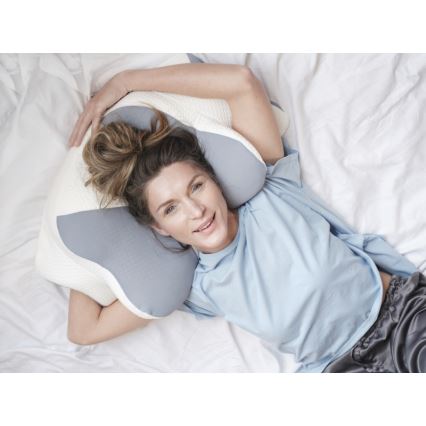 CONNECT IT CFH-6032-WH - Anatomický vankúš Gemini biela/sivá