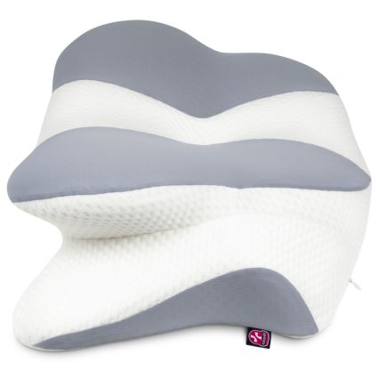 CONNECT IT CFH-6032-WH - Anatomický vankúš Gemini biela/sivá
