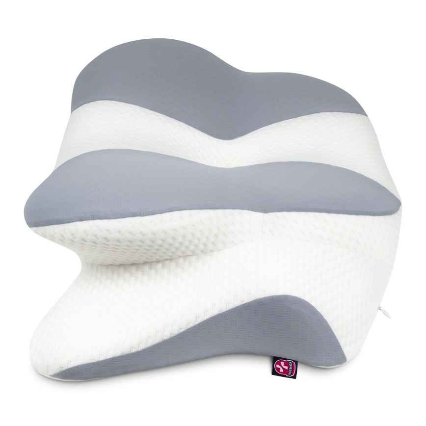 CONNECT IT CFH-6032-WH - Anatomický vankúš Gemini biela/sivá