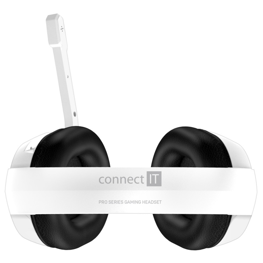 CONNECT IT CHP-3595-WH - LED RGB Herné káblové slúchadlá s mikrofónom biela/čierna