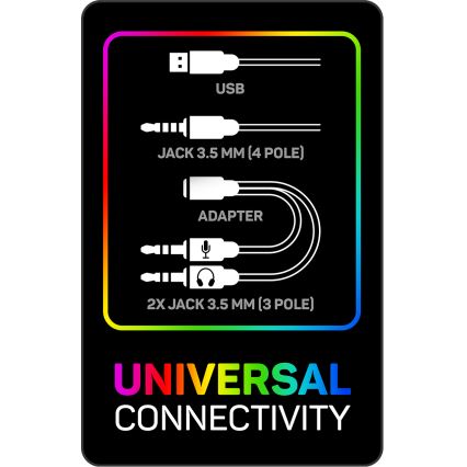 CONNECT IT CHP-3595-WH - LED RGB Herné káblové slúchadlá s mikrofónom biela/čierna
