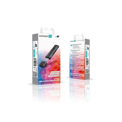 CONNECT IT CHU-4060-AN - USB-A hub s čítačkou pamäťových kariet 4v1