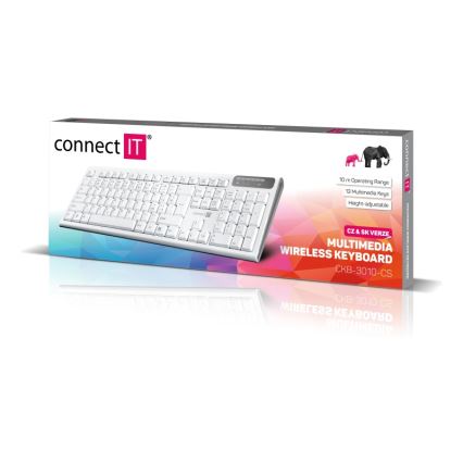 CONNECT IT CKB-3010-CS - Multimediálna bezdrôtová klávesnica s CZ/SK lokalizáciou 2xAAA biela