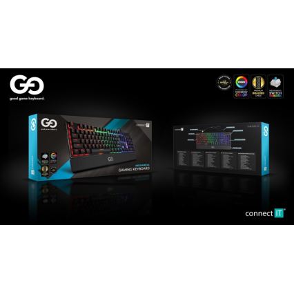 CONNECT IT CKB-7050-CS - LED RGB Káblová herná klávesnica s CZ/SK lokalizáciou čierna