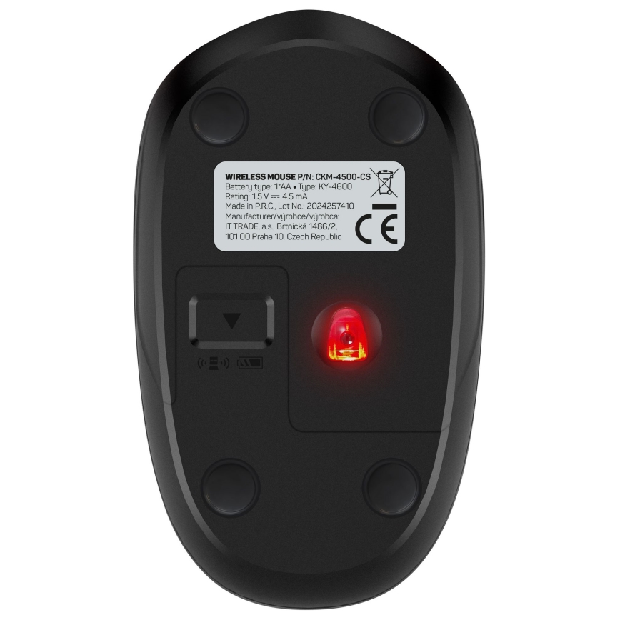 CONNECT IT CKM-4500-CS - Bezdrôtová klávesnica a myš 1000 DPI s CZ/SK lokalizáciou 1xAAA + 1xAA čierna