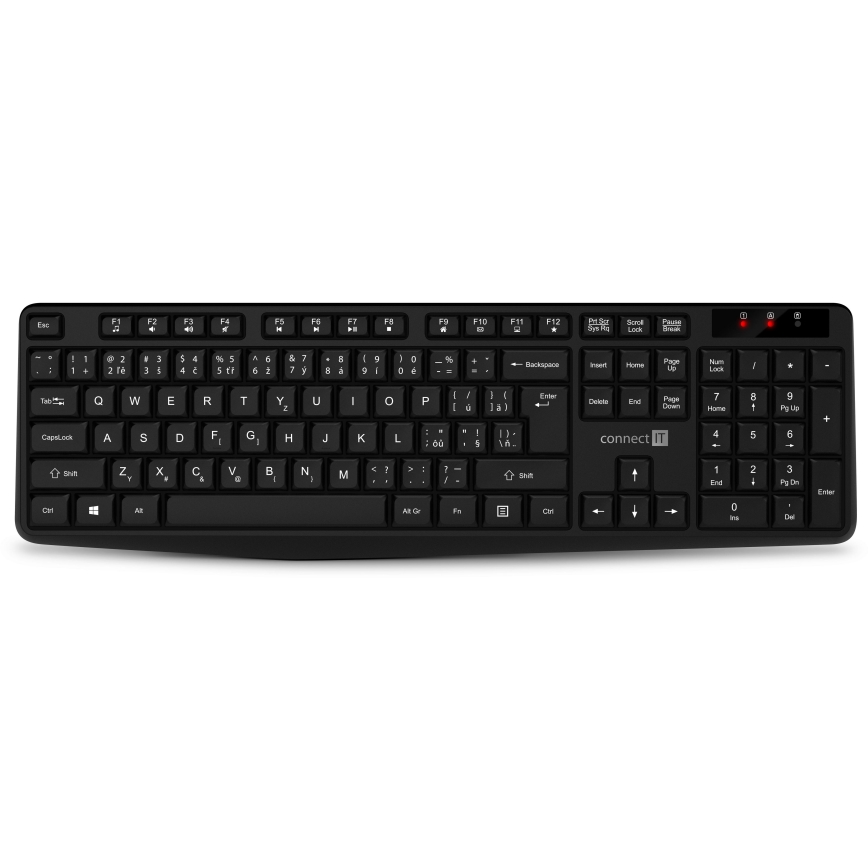CONNECT IT CKM-4500-CS - Bezdrôtová klávesnica a myš 1000 DPI s CZ/SK lokalizáciou 1xAAA + 1xAA čierna