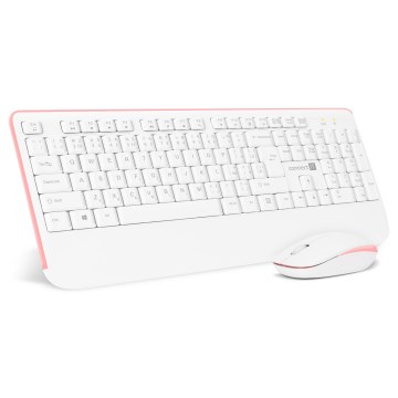 CONNECT IT CKM-7801-CS - Bezdrôtová klávesnica a myš 1200 DPI s lokalizáciou CZ/SK 1xAAA + 1xAA biela/ružová