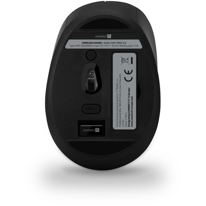 CONNECT IT CKM-7803-CS - Bezdrôtová klávesnica a myš 1200 DPI s CZ/SK lokalizáciou 1xAAA + 1xAA čierna