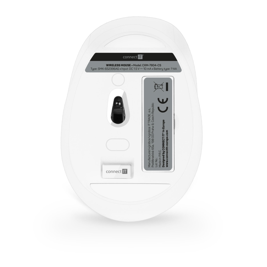 CONNECT IT CKM-7804-CS - Bezdrôtová klávesnica a myš 1200 DPI s CZ/SK lokalizáciou 1xAAA + 1xAA biela