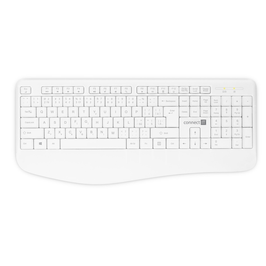 CONNECT IT CKM-7804-CS - Bezdrôtová klávesnica a myš 1200 DPI s CZ/SK lokalizáciou 1xAAA + 1xAA biela