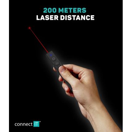 CONNECT IT CLP-2050-BK - Bezdrôtový prezentér s laserovým ukazovadlom 1xAAA