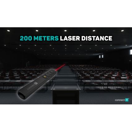 CONNECT IT CLP-2050-BK - Bezdrôtový prezentér s laserovým ukazovadlom 1xAAA