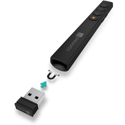CONNECT IT CLP-2050-BK - Bezdrôtový prezentér s laserovým ukazovadlom 1xAAA
