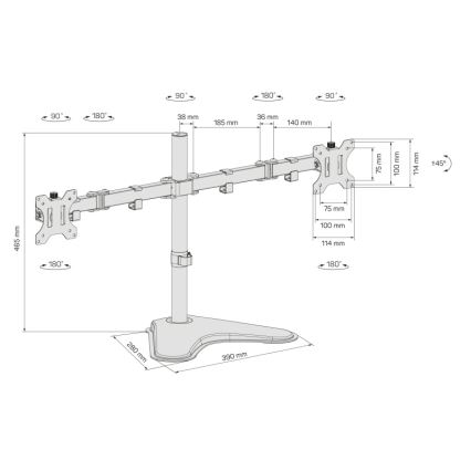 CONNECT IT CMF-3204-BK - Univerzálny držiak na 2 monitory 13-32” čierna