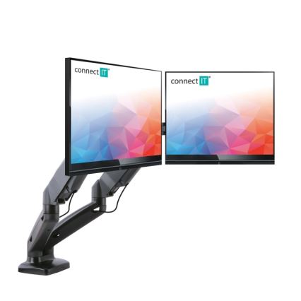 CONNECT IT CMF-3207-BK - Univerzálny držiak na 2 monitory 13-27” čierna