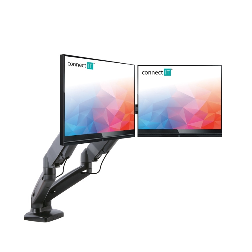 CONNECT IT CMF-3207-BK - Univerzálny držiak na 2 monitory 13-27” čierna