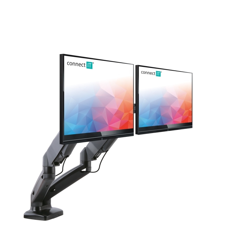 CONNECT IT CMF-3207-BK - Univerzálny držiak na 2 monitory 13-27” čierna
